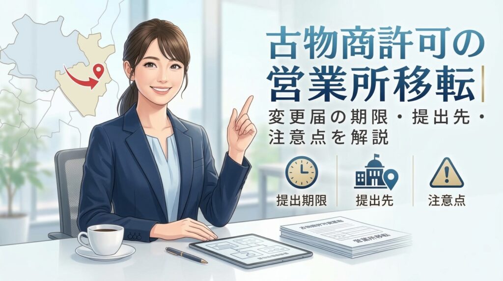 古物商許可の営業所移転｜変更届の期限・提出先・注意点を解説